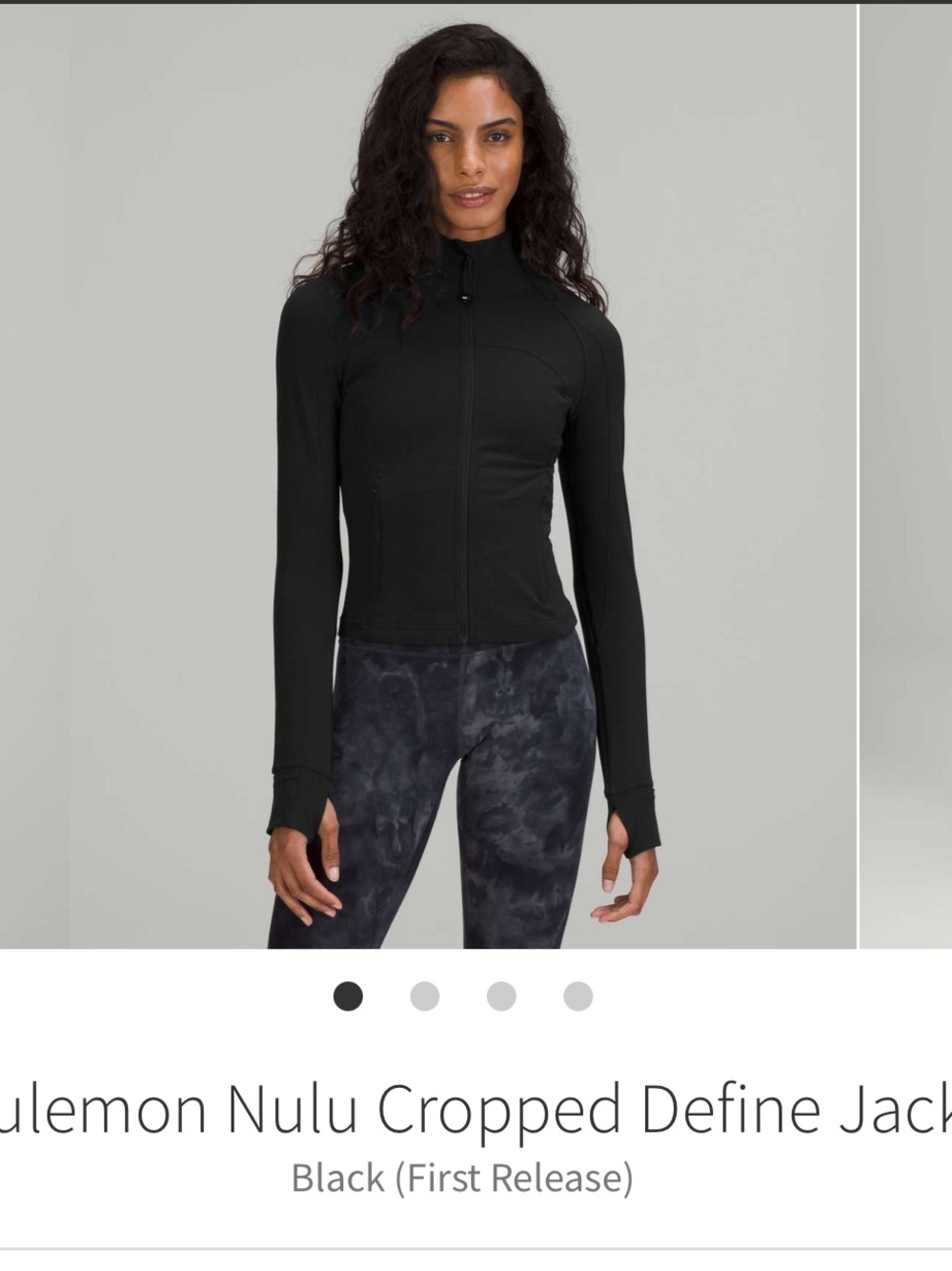 Lululemon Nulu Cropped Define Jacket Black Sz 8